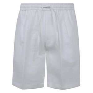 MICHAEL COAL Men's Linen Drawstring Shorts Men WHITE Pants